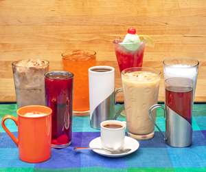 Assorted coffee drinks